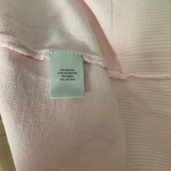 NEW CJ Banks pink elbow sleeve open front lightweight stretch cardigan sweater - Picture 7 of 10